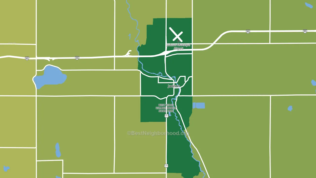 Jackson, MN block-group voter-turnout map