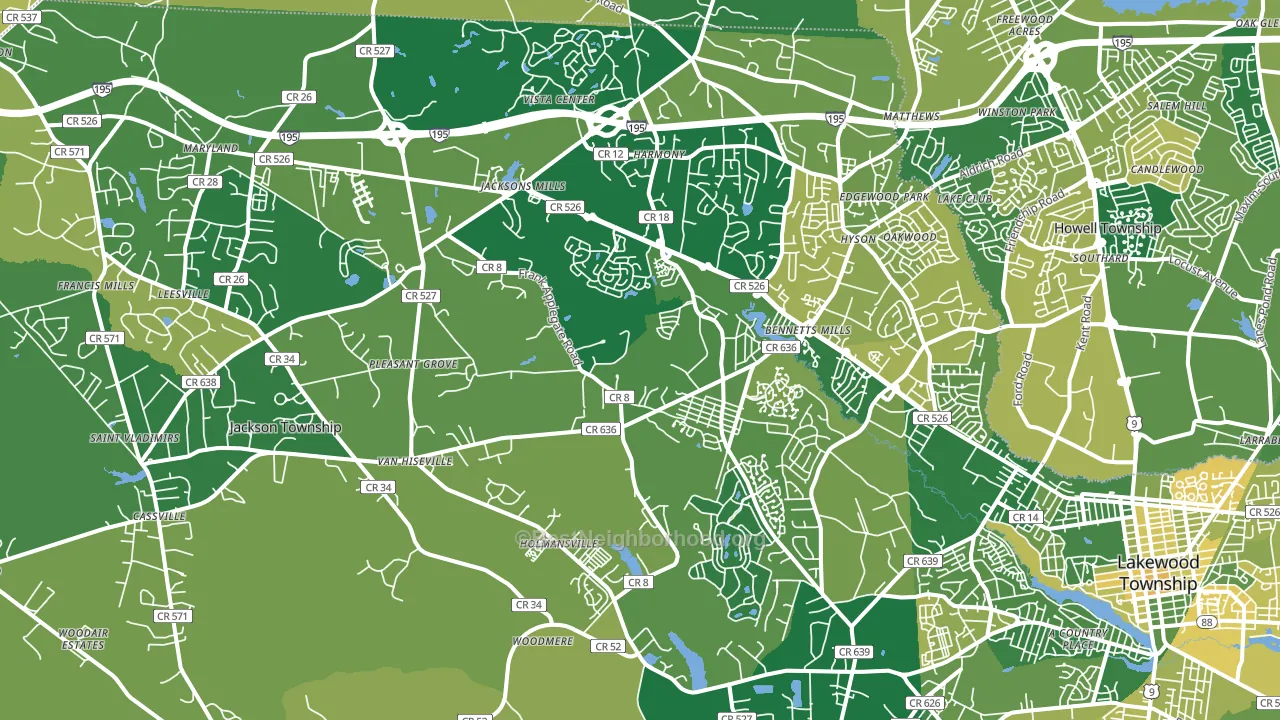 Jackson, NJ block-group voter-turnout map