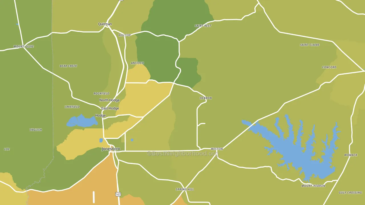 Jackson Parish, LA block-group voter-turnout map