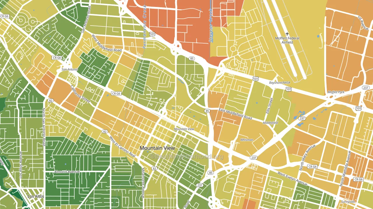 Jackson Park, Mountain View, CA block-group voter-turnout map