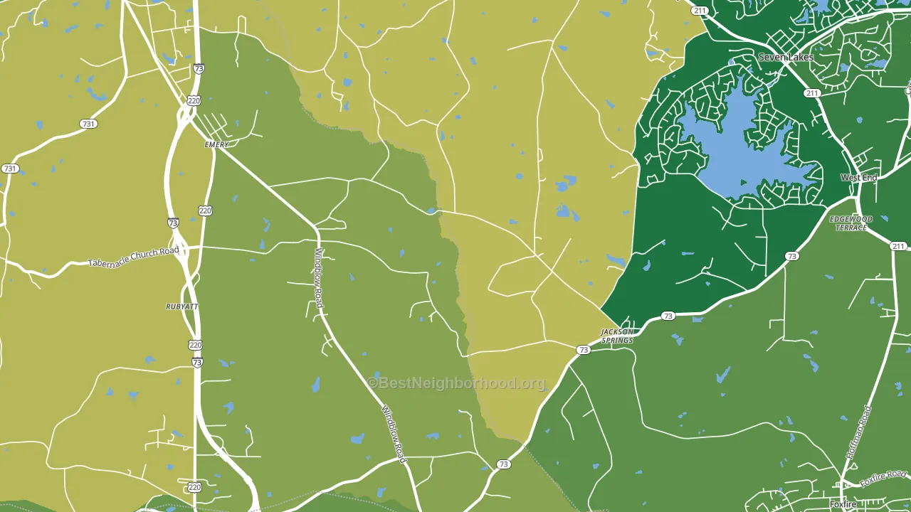 Jackson Springs, NC block-group voter-turnout map