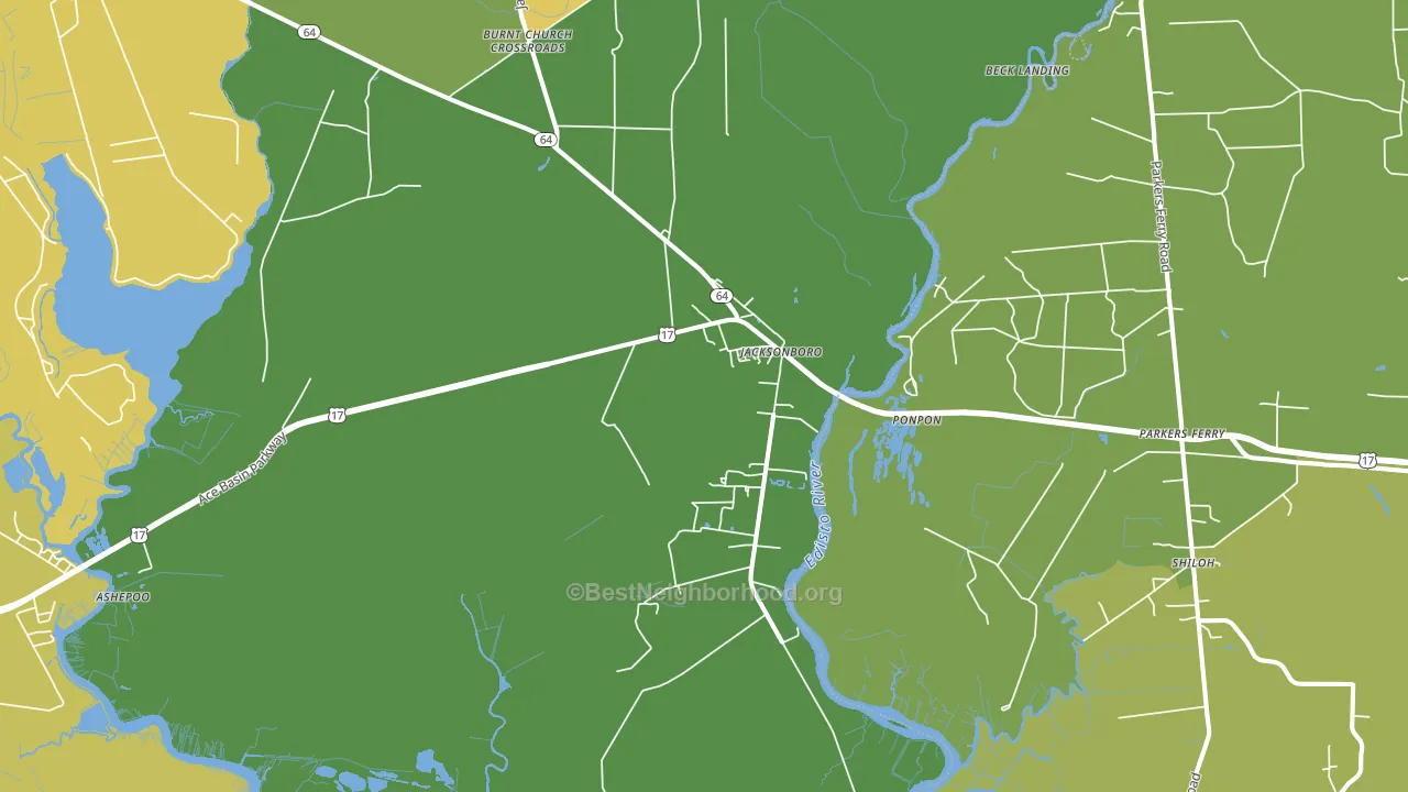 Jacksonboro, SC block-group voter-turnout map