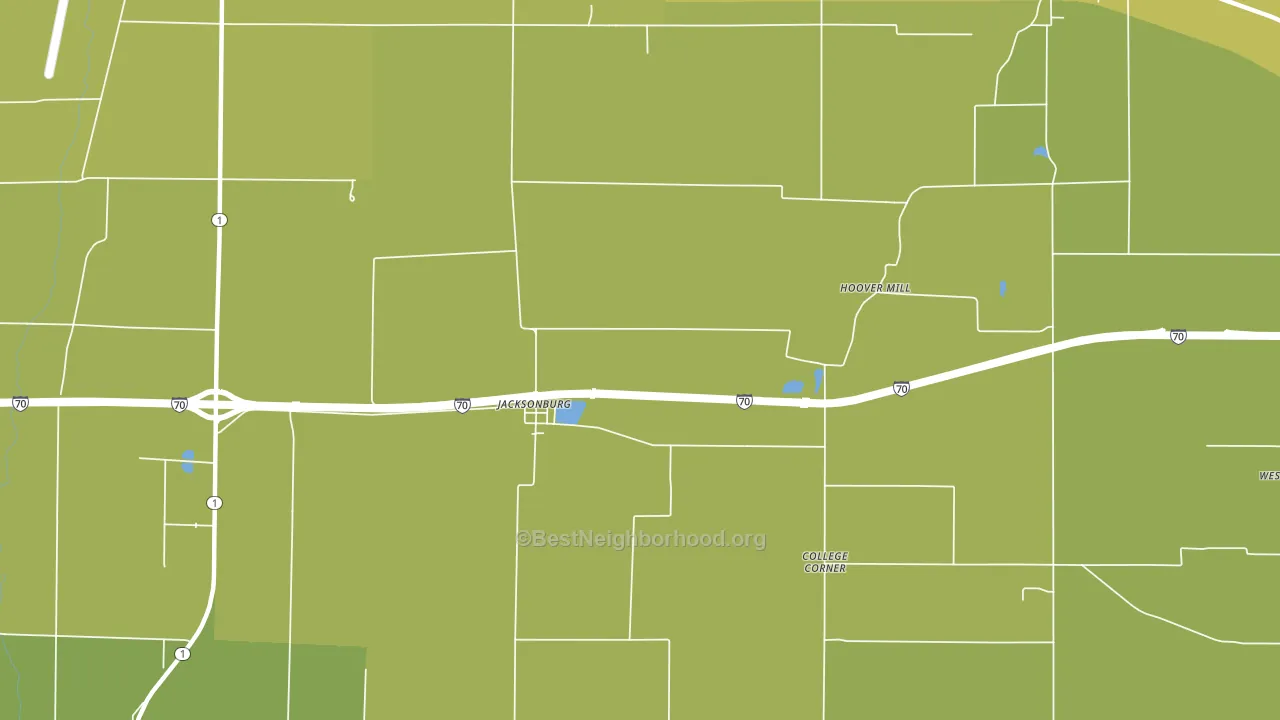 Jacksonburg, IN block-group voter-turnout map