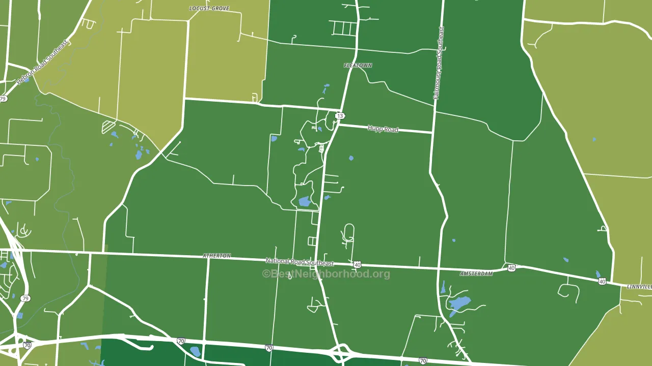 Jacksontown, OH block-group voter-turnout map