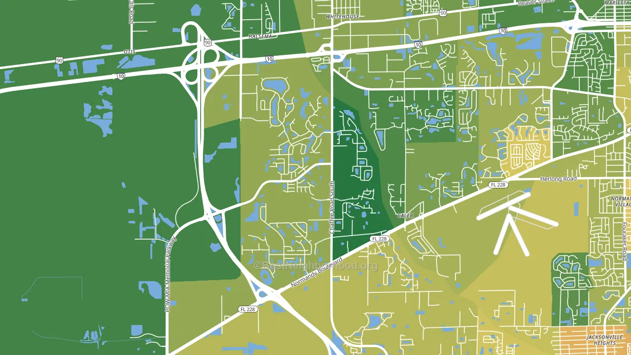 Jacksonville Farms-Terrace, Jacksonville, FL block-group voter-turnout map