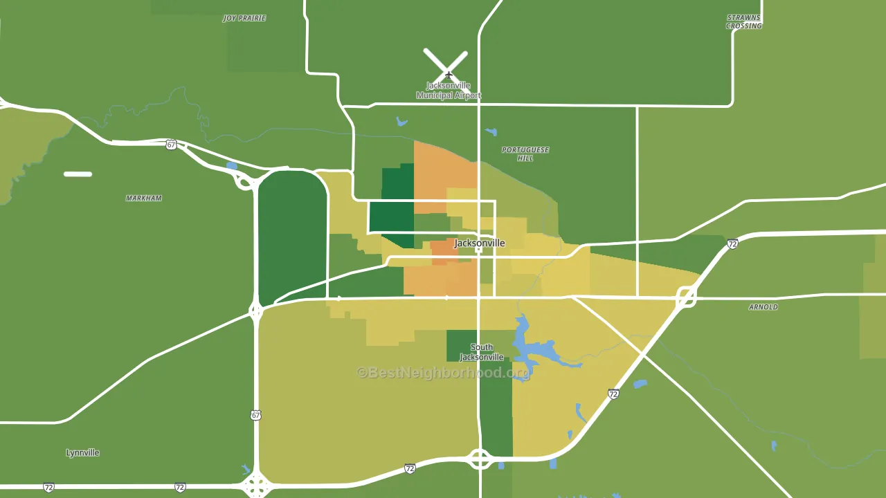Jacksonville, IL block-group voter-turnout map