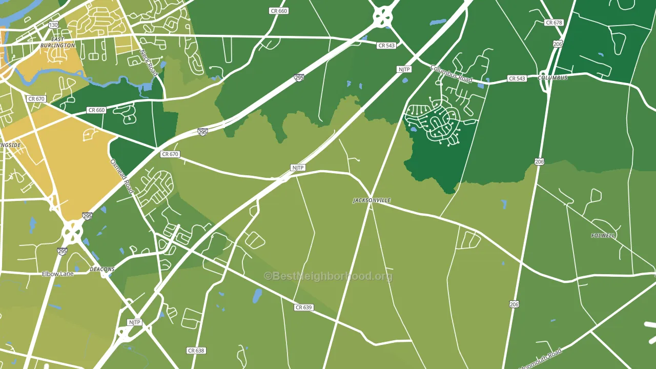 Jacksonville, NJ block-group voter-turnout map