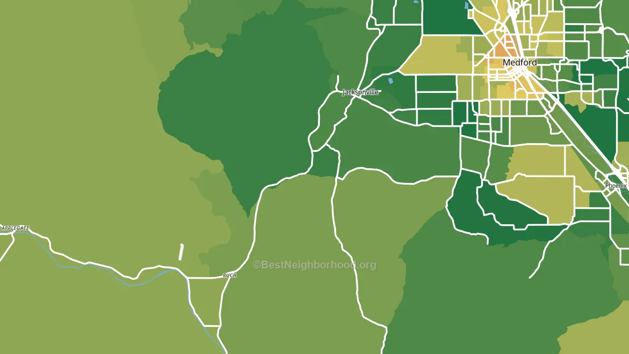 Jacksonville, OR block-group voter-turnout map