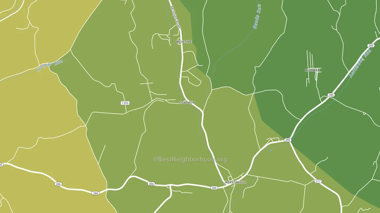 Jacksonville, PA block-group voter-turnout map