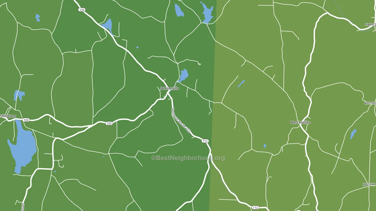 Jacksonville, VT block-group voter-turnout map