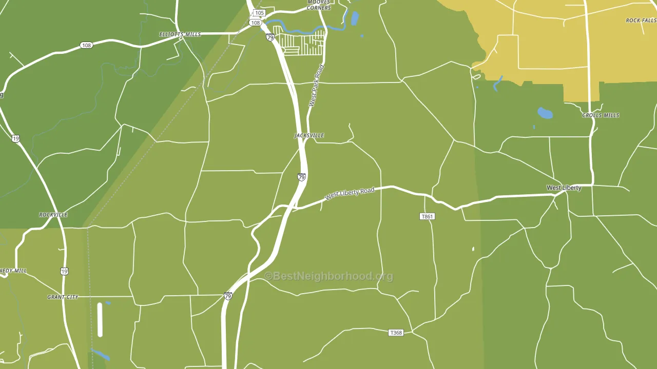 Jacksville, PA block-group voter-turnout map