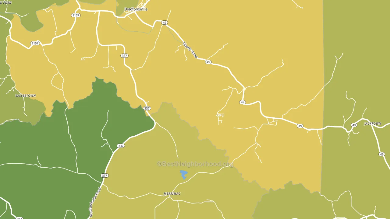 Jacktown, KY block-group voter-turnout map