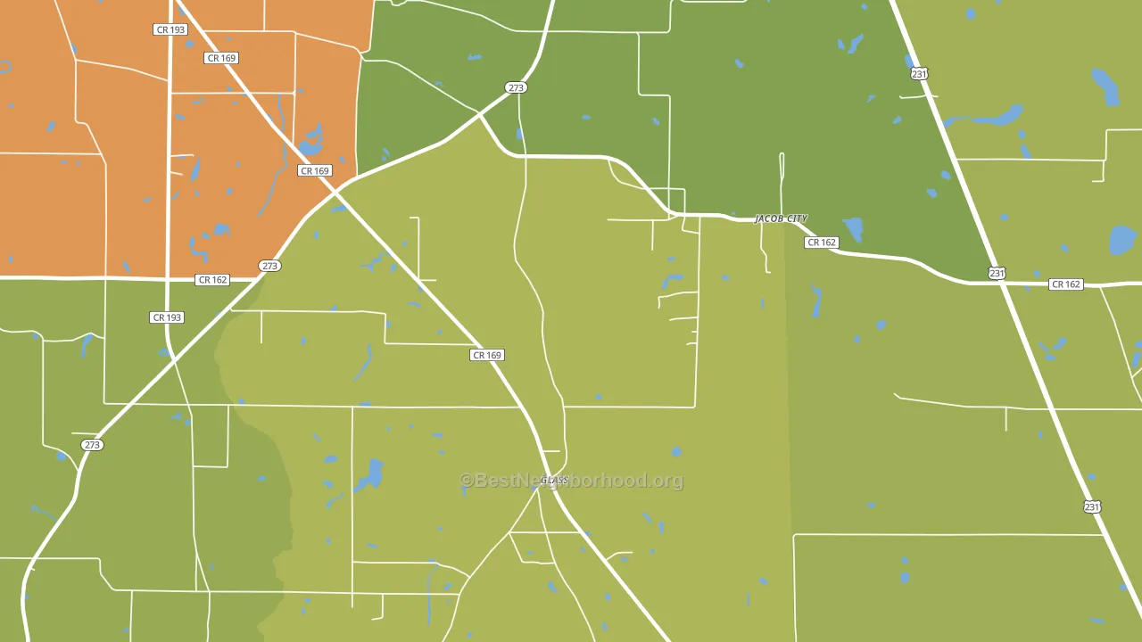 Jacob City, FL block-group voter-turnout map