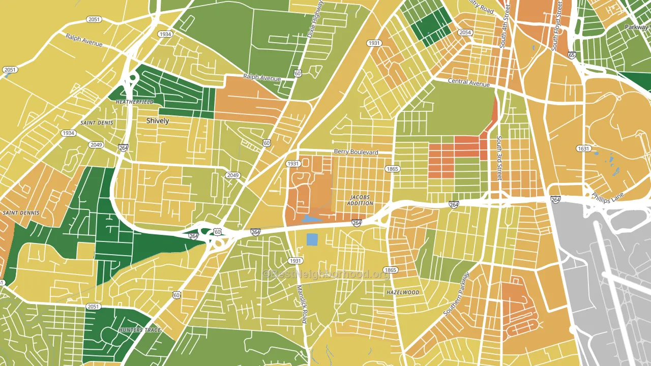 Jacobs, Louisville, KY block-group voter-turnout map