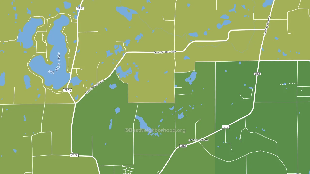 Jacobs Prairie, MN block-group voter-turnout map