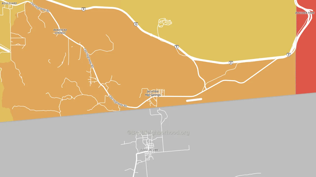 Jacumba, CA block-group voter-turnout map
