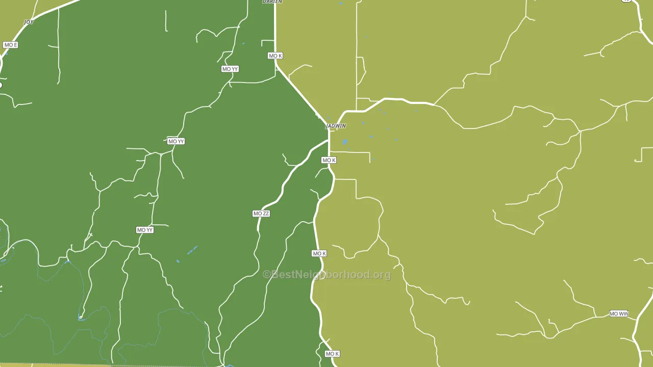Jadwin, MO block-group voter-turnout map