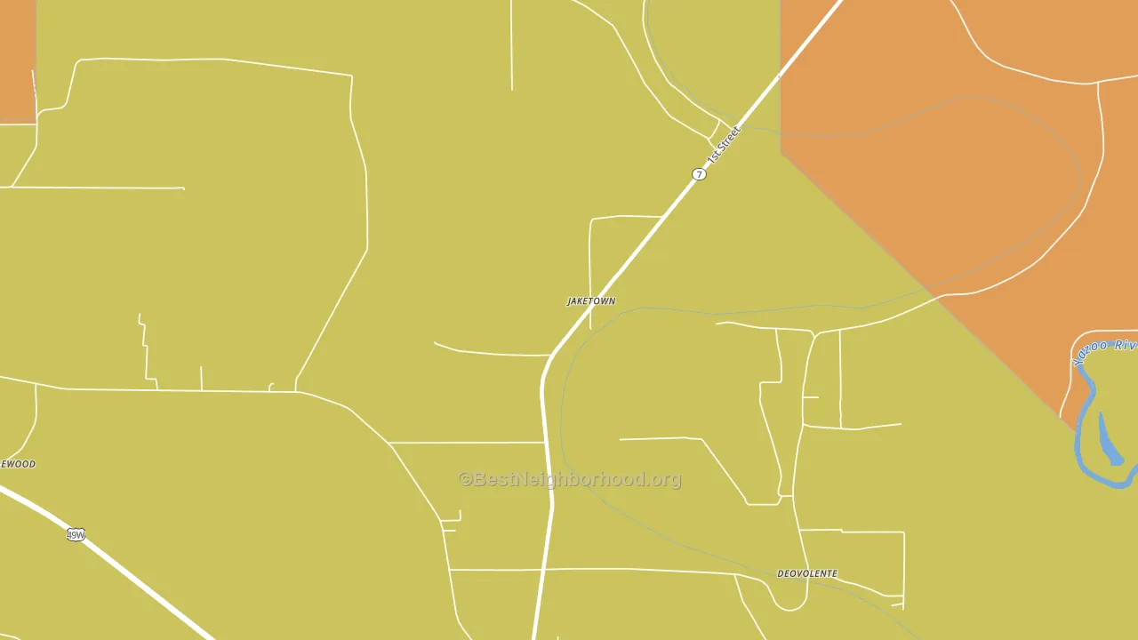 Jaketown, MS block-group voter-turnout map