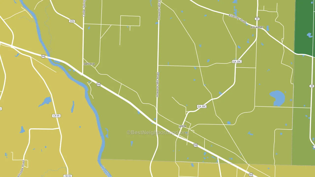 Jakin, GA block-group voter-turnout map