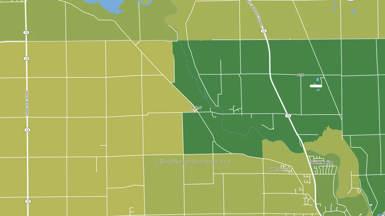 Jalapa, IN block-group voter-turnout map