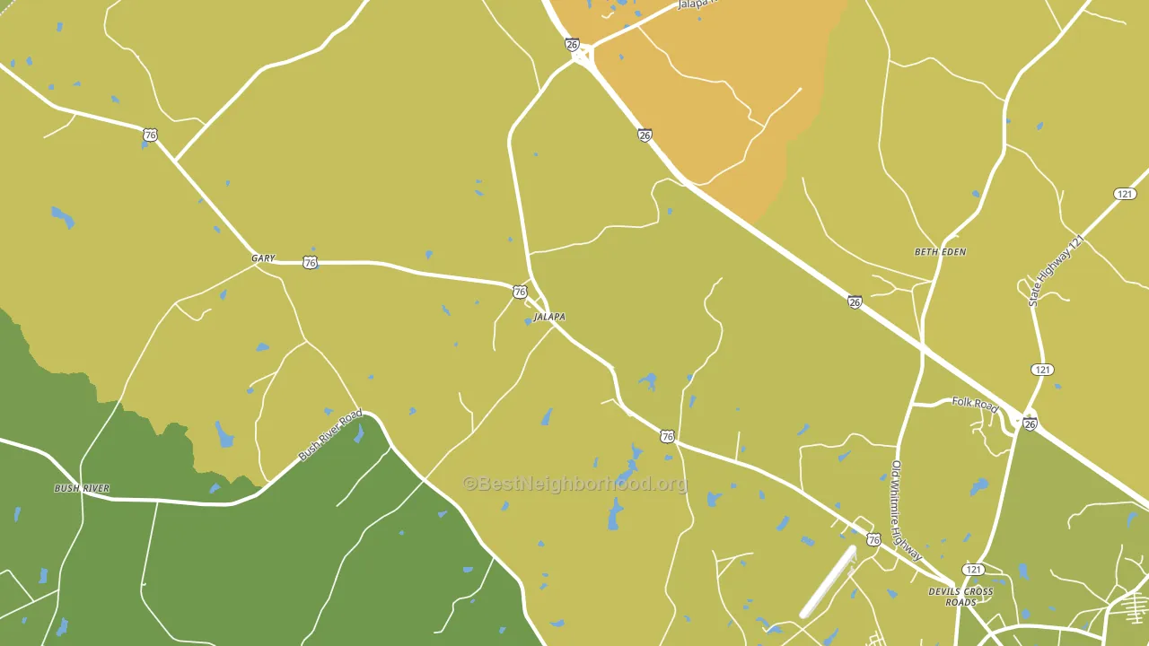 Jalapa, SC block-group voter-turnout map