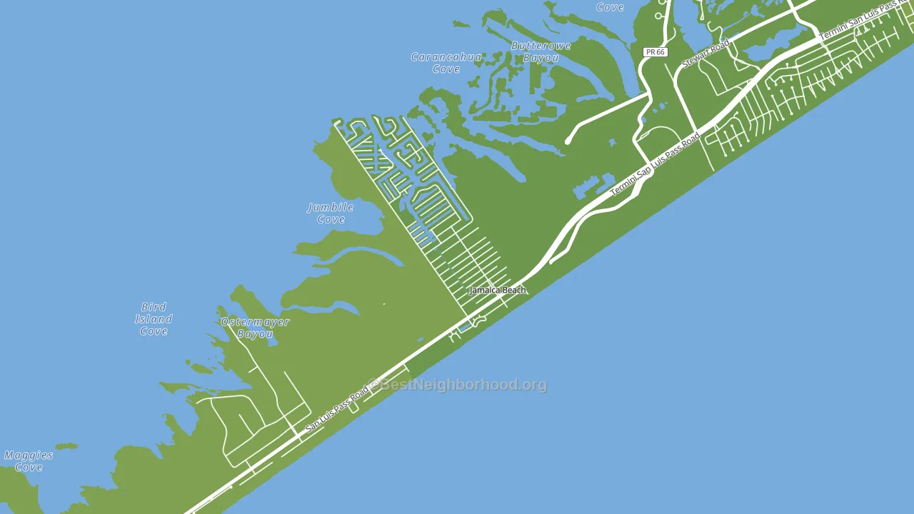 Jamaica Beach, TX block-group voter-turnout map