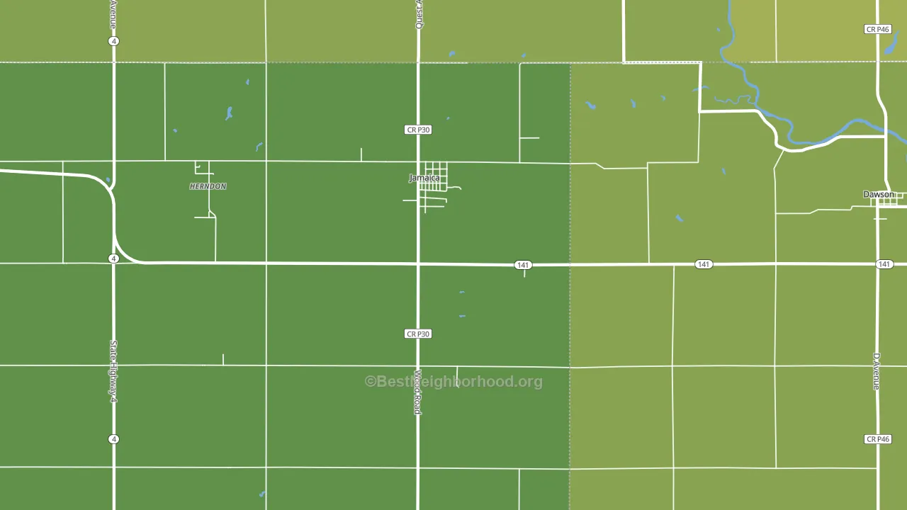 Jamaica, IA block-group voter-turnout map