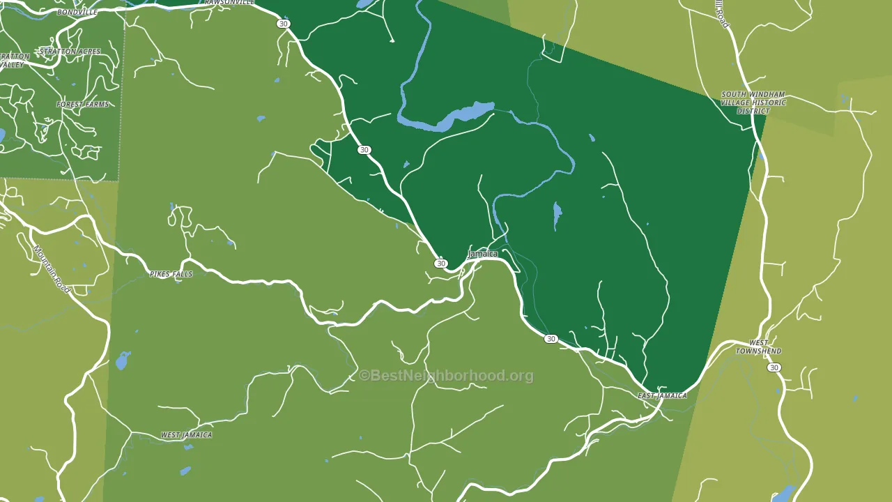 Jamaica, VT block-group voter-turnout map
