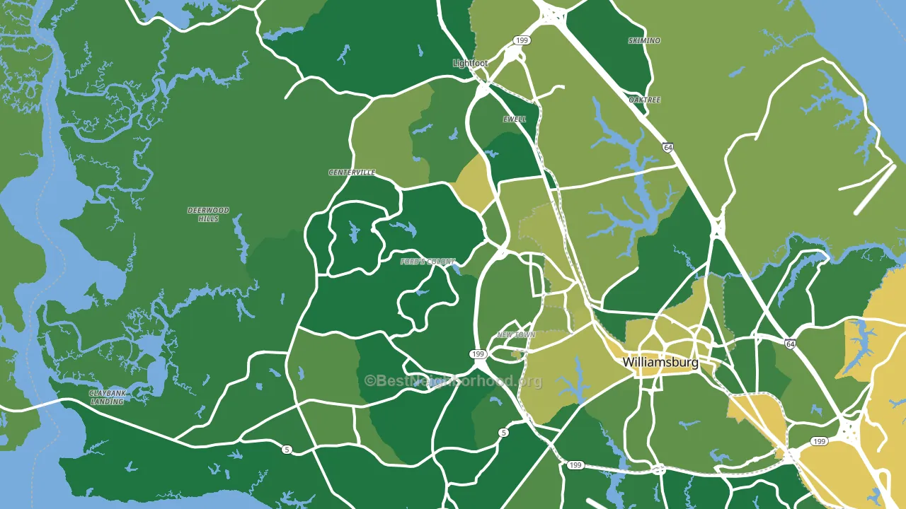 James City County, VA block-group voter-turnout map
