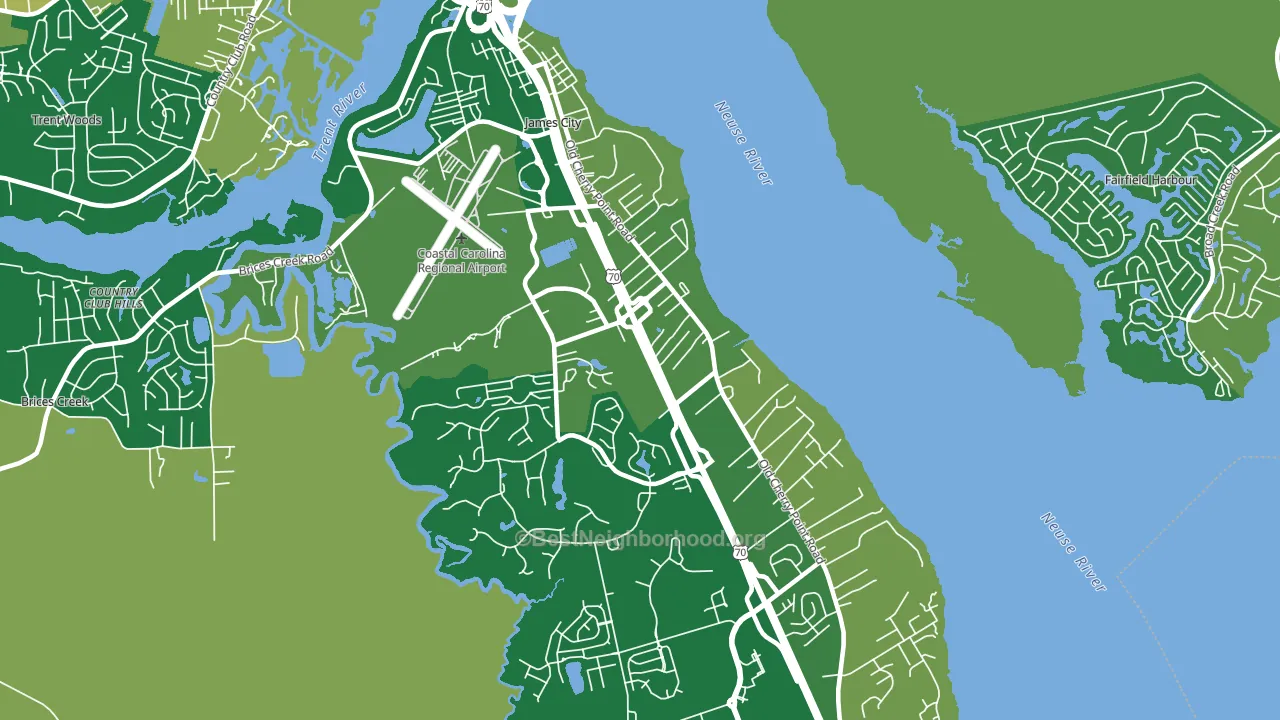 James City, NC block-group voter-turnout map