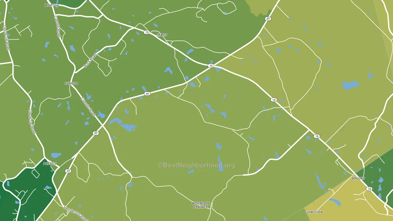 James, GA block-group voter-turnout map