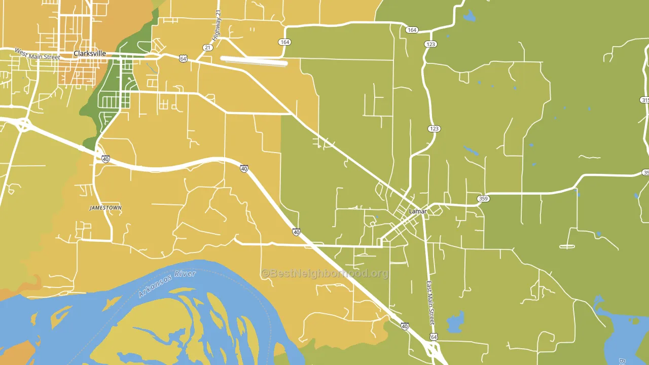 Jamestown, AR block-group voter-turnout map