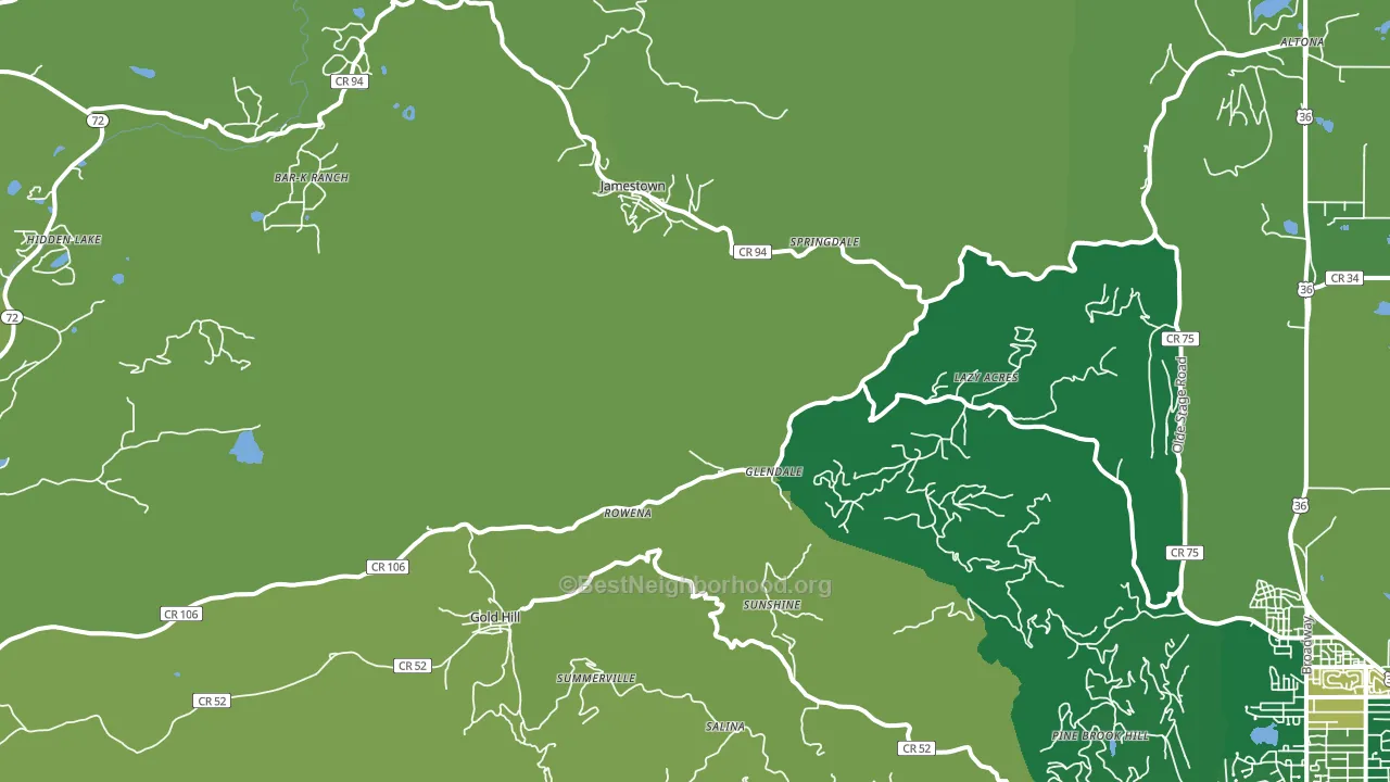 Jamestown, CO block-group voter-turnout map