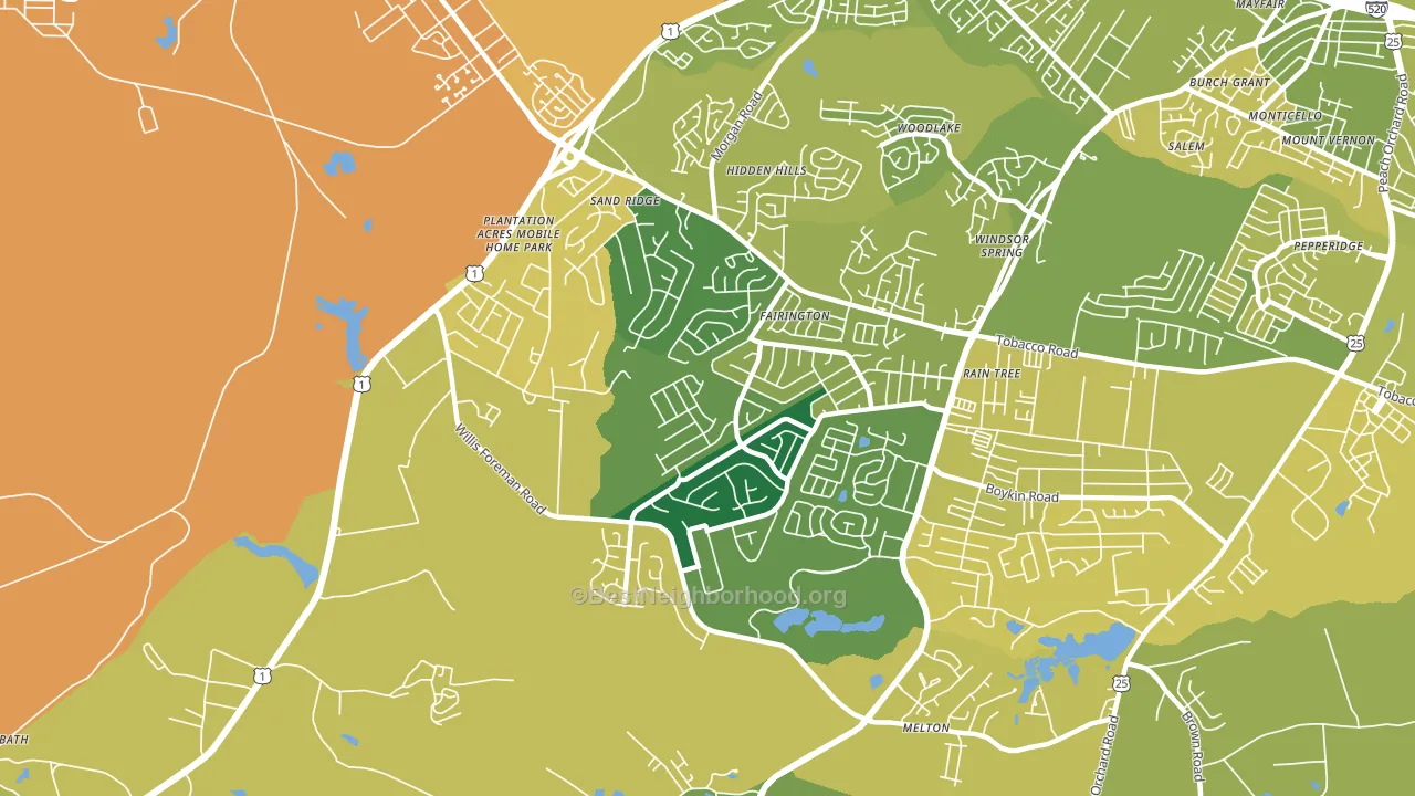 Jamestown, Hephzibah, GA block-group voter-turnout map