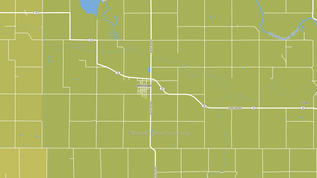 Jamestown, KS block-group voter-turnout map