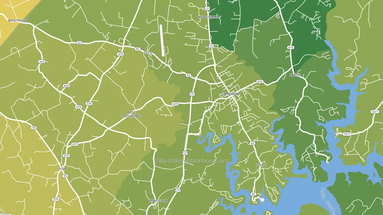 Jamestown, KY block-group voter-turnout map