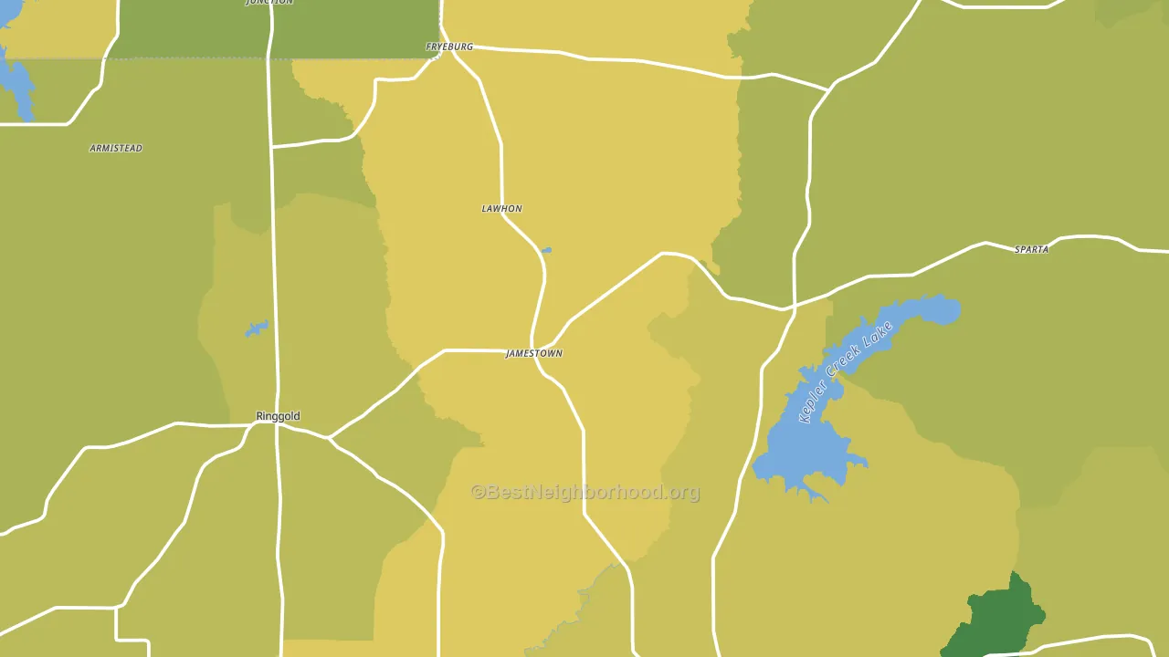 Jamestown, LA block-group voter-turnout map