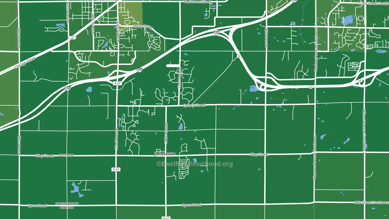 Jamestown, MI block-group voter-turnout map