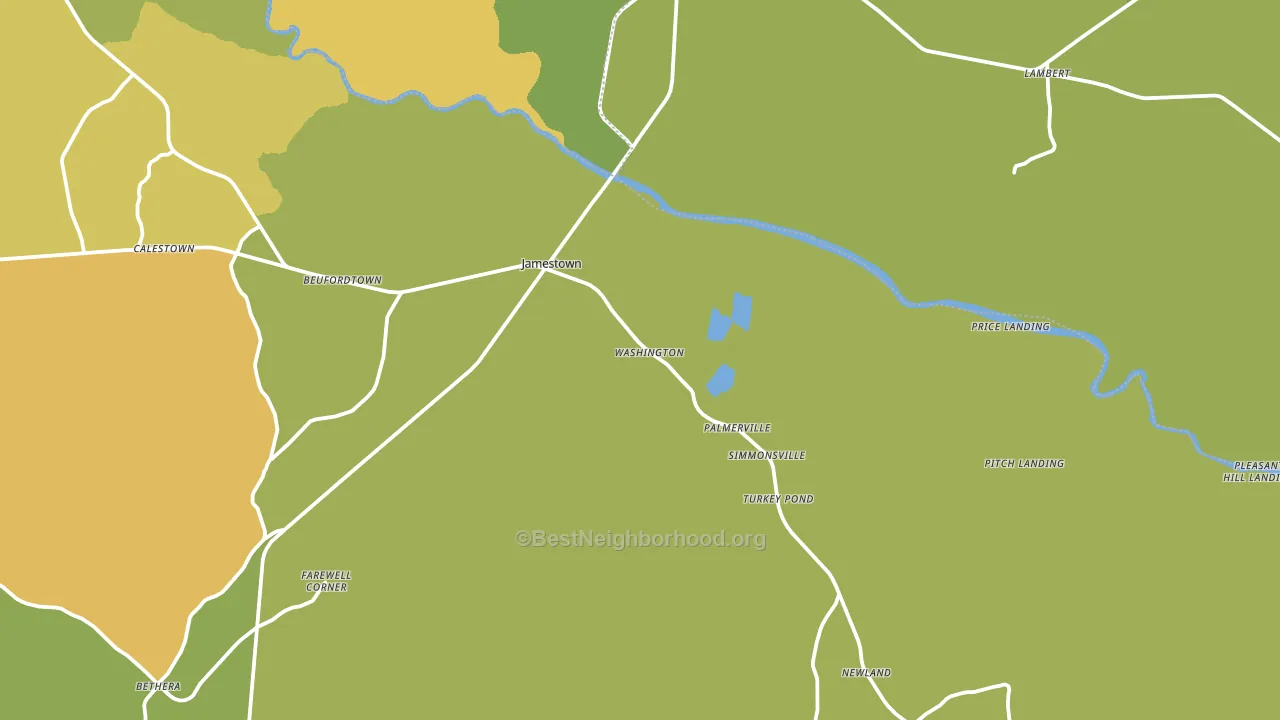 Jamestown, SC block-group voter-turnout map