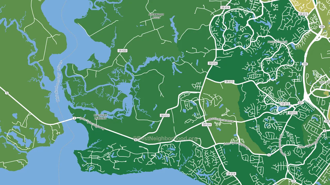 Jamestown, VA block-group voter-turnout map