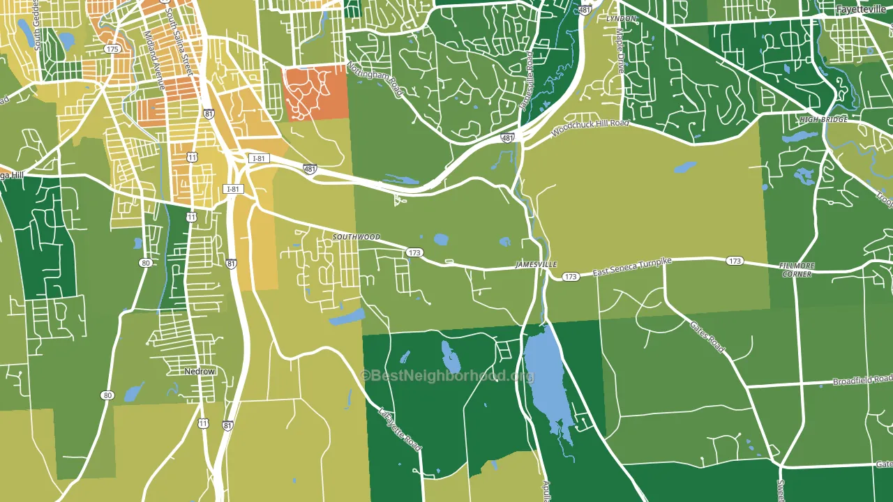 Jamesville, NY block-group voter-turnout map