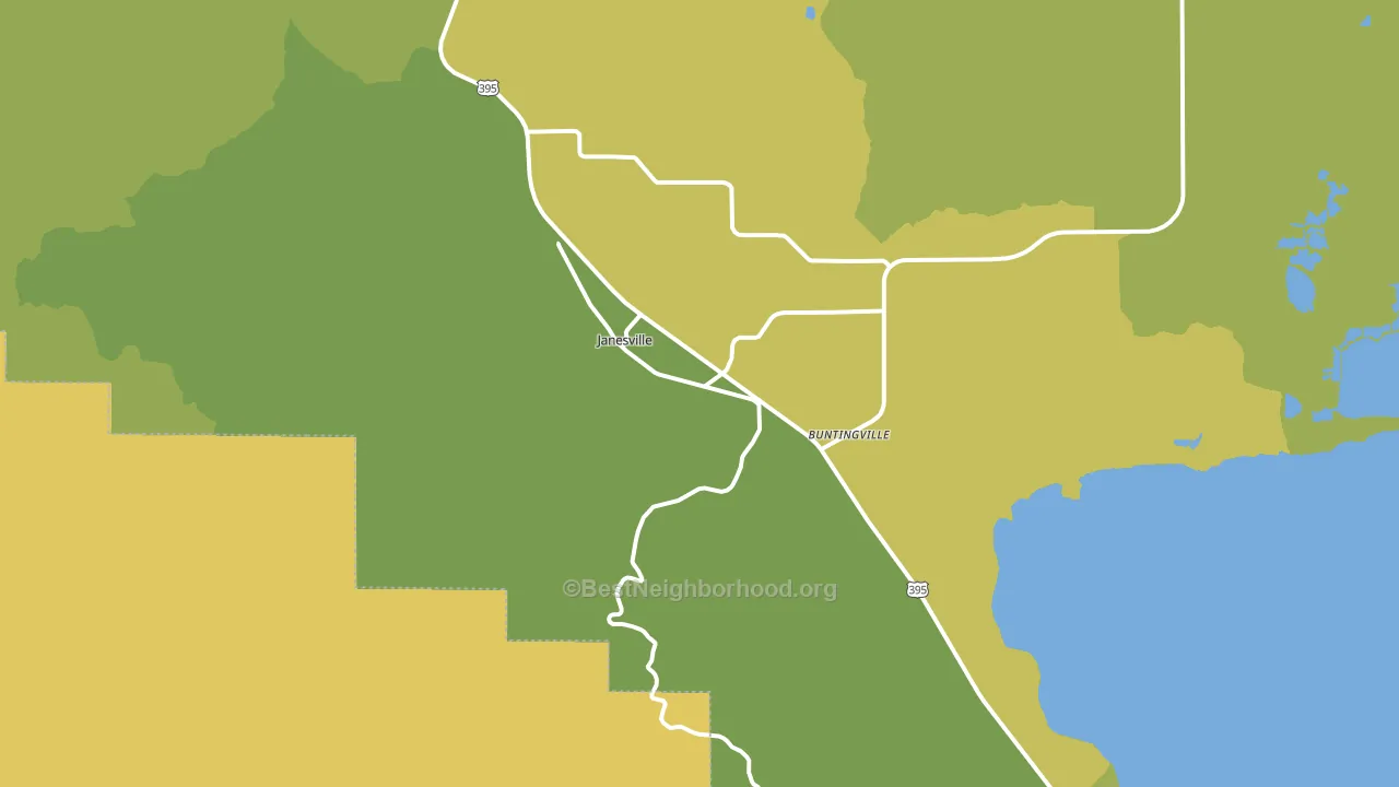Janesville, CA block-group voter-turnout map