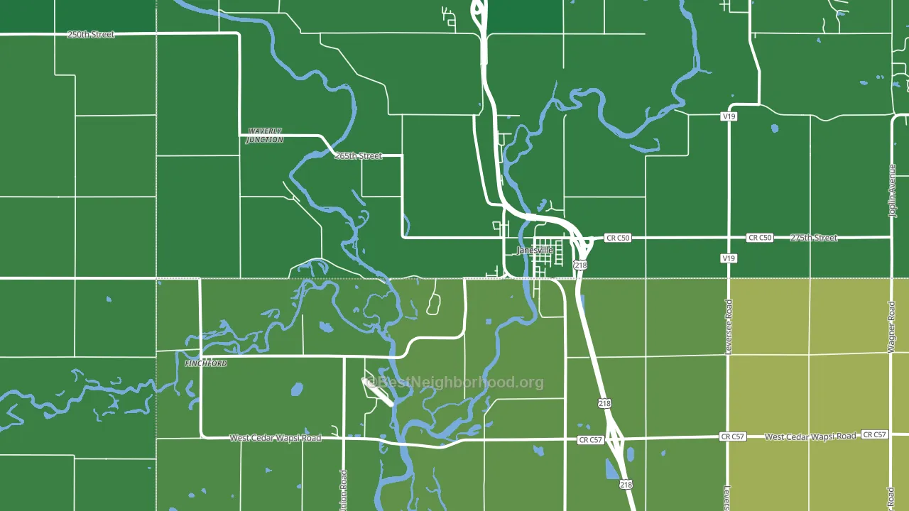 Janesville, IA block-group voter-turnout map