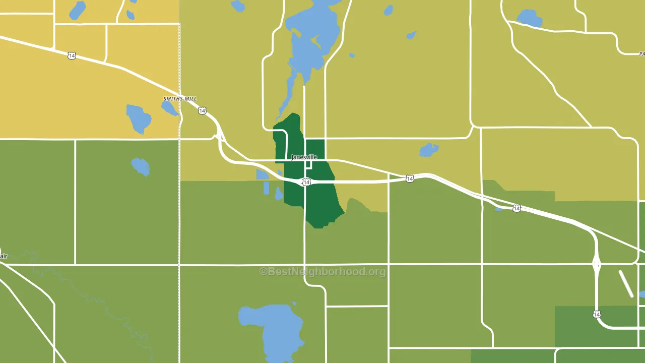 Janesville, MN block-group voter-turnout map