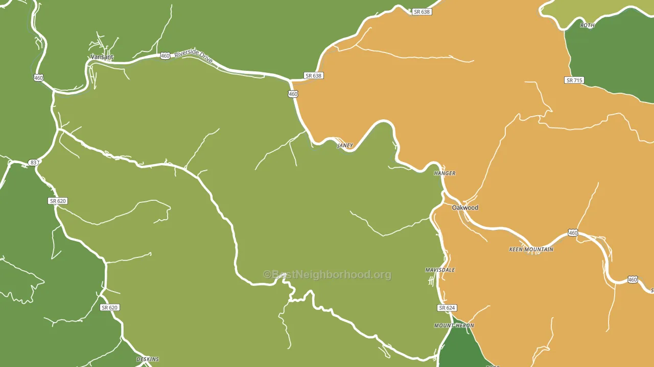 Janey, VA block-group voter-turnout map