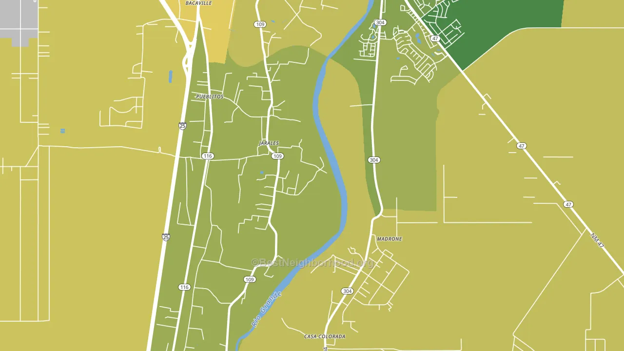 Jarales, NM block-group voter-turnout map