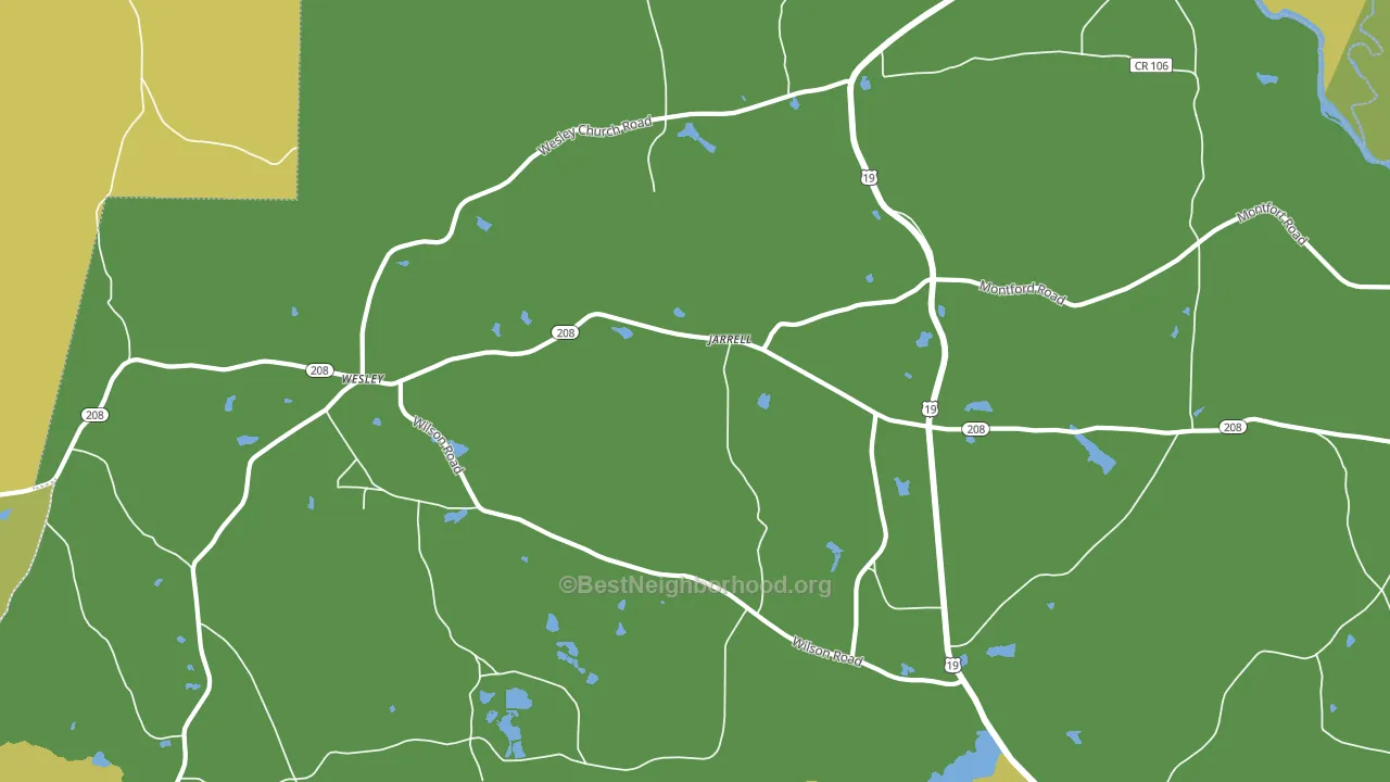 Jarrell, GA block-group voter-turnout map