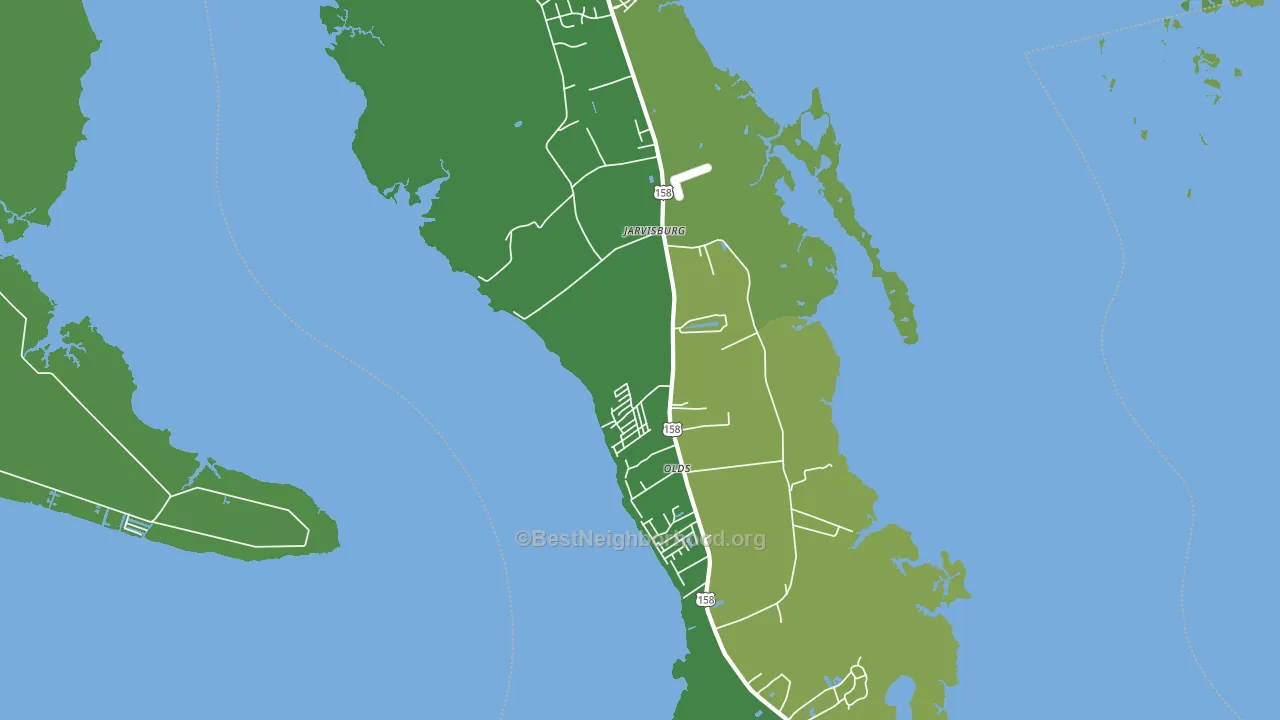 Jarvisburg, NC block-group voter-turnout map