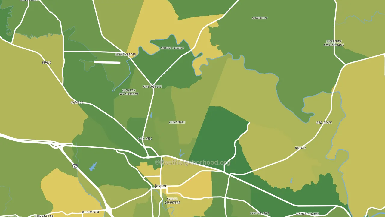 Jasper, AL block-group voter-turnout map