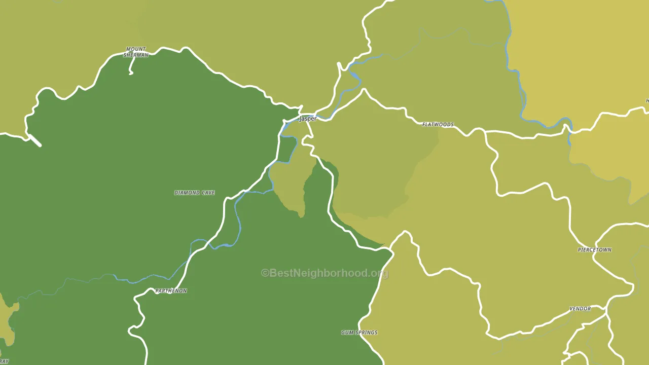 Jasper, AR block-group voter-turnout map